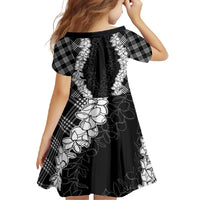 Hawaii Aloha Plumeria Lei Black Palaka Family Matching Off Shoulder Maxi Dress and Hawaiian Shirt - Polynesian Pride