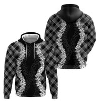 Hawaii Aloha Plumeria Lei Black Palaka Hoodie - Polynesian Pride