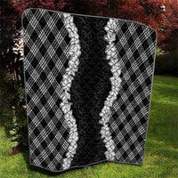 Hawaii Aloha Plumeria Lei Black Palaka Quilt - Polynesian Pride