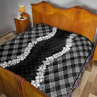 Hawaii Aloha Plumeria Lei Black Palaka Quilt - Polynesian Pride