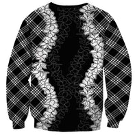 Hawaii Aloha Plumeria Lei Black Palaka Sweatshirt - Polynesian Pride