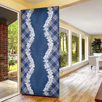 Hawaii Aloha Plumeria Lei Navy Palaka Door Cover - Polynesian Pride