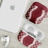 Hawaii Aloha Plumeria Lei Scarlet Palaka AirPods Case LT7 - Polynesian Pride
