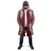 Hawaii Aloha Plumeria Lei Scarlet Palaka Cloak - Polynesian Pride