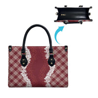 Hawaii Aloha Plumeria Lei Scarlet Palaka Leather Bag - undefined
