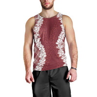 Hawaii Aloha Plumeria Lei Scarlet Palaka Men Tank Top - Polynesian Pride