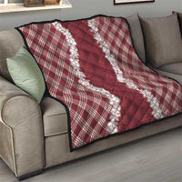 Hawaii Aloha Plumeria Lei Scarlet Palaka Quilt - Polynesian Pride