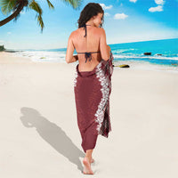 Hawaii Aloha Plumeria Lei Scarlet Palaka Sarong - Polynesian Pride