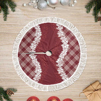 Hawaii Aloha Plumeria Lei Scarlet Palaka Tree Skirt - Polynesian Pride