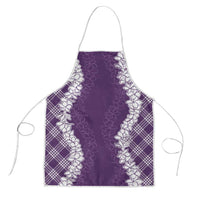 Hawaii Aloha Plumeria Lei Violet Palaka Apron - Polynesian Pride