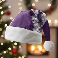 Hawaii Aloha Plumeria Lei Violet Palaka Christmas Santa Hat - Polynesian Pride