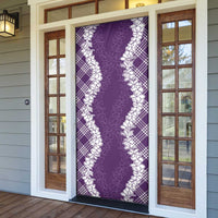 Hawaii Aloha Plumeria Lei Violet Palaka Door Cover - Polynesian Pride