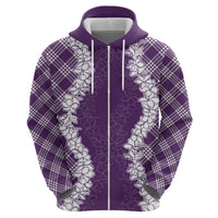 Hawaii Aloha Plumeria Lei Violet Palaka Hoodie - Polynesian Pride