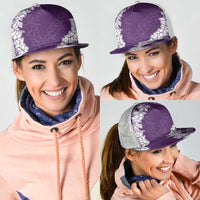 Hawaii Aloha Plumeria Lei Violet Palaka Mesh Trucker Cap - Polynesian Pride