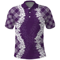Hawaii Aloha Plumeria Lei Violet Palaka Polo Shirt - Polynesian Pride
