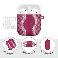 Hawaii Aloha Plumeria Lei Fuschia Palaka AirPods Case - Polynesian Pride