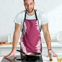 Hawaii Aloha Plumeria Lei Fuschia Palaka Apron - Polynesian Pride