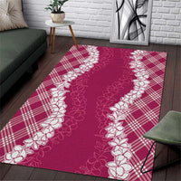 Hawaii Aloha Plumeria Lei Fuschia Palaka Area Rug - Polynesian Pride