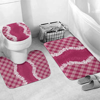 Hawaii Aloha Plumeria Lei Fuschia Palaka Bathroom Set - Polynesian Pride