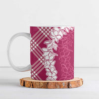 Hawaii Aloha Plumeria Lei Fuschia Palaka Ceramic Mug - Polynesian Pride