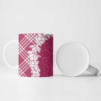 Hawaii Aloha Plumeria Lei Fuschia Palaka Ceramic Mug - Polynesian Pride