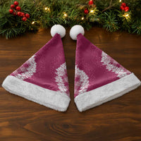 Hawaii Aloha Plumeria Lei Fuschia Palaka Christmas Santa Hat - Polynesian Pride