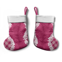 Hawaii Aloha Plumeria Lei Fuschia Palaka Christmas Stocking - Polynesian Pride