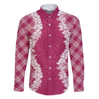 Hawaii Aloha Plumeria Lei Fuschia Palaka Family Matching Mermaid Dress and Hawaiian Shirt - Polynesian Pride