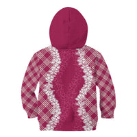 Hawaii Aloha Plumeria Lei Fuschia Palaka Kid Hoodie - Polynesian Pride