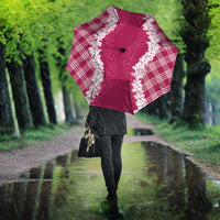 Hawaii Aloha Plumeria Lei Fuschia Palaka Umbrella - Polynesian Pride