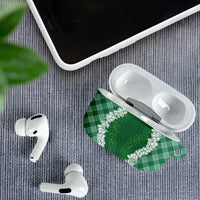 Hawaii Aloha Plumeria Lei Green Palaka AirPods Case - Polynesian Pride