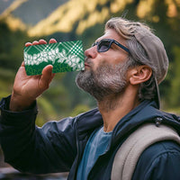 Hawaii Aloha Plumeria Lei Green Palaka 4 in 1 Can Cooler Tumbler - Polynesian Pride