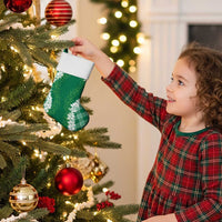 Hawaii Aloha Plumeria Lei Green Palaka Christmas Stocking - Polynesian Pride