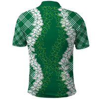 Hawaii Aloha Plumeria Lei Green Palaka Polo Shirt - Polynesian Pride