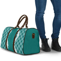 Hawaii Aloha Plumeria Lei Teal Palaka Travel Bag - Polynesian Pride