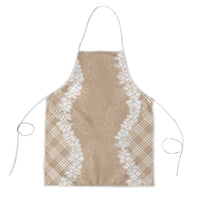 Hawaii Aloha Plumeria Lei Beige Palaka Apron - Polynesian Pride