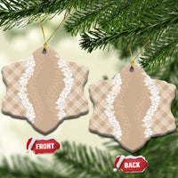 Hawaii Aloha Plumeria Lei Beige Palaka Ceramic Ornament - Polynesian Pride