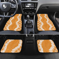 Hawaii Aloha Plumeria Lei Orange Palaka Car Mats - Polynesian Pride