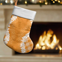 Hawaii Aloha Plumeria Lei Orange Palaka Christmas Stocking - Polynesian Pride