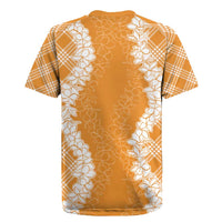 Hawaii Aloha Plumeria Lei Orange Palaka Rugby Jersey - Polynesian Pride