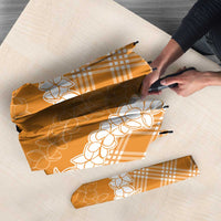Hawaii Aloha Plumeria Lei Orange Palaka Umbrella - Polynesian Pride