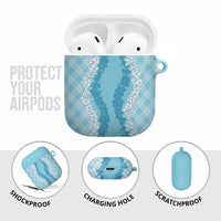 Hawaii Aloha Plumeria Lei Turquoise Palaka AirPods Case - Polynesian Pride