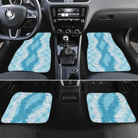 Hawaii Aloha Plumeria Lei Turquoise Palaka Car Mats - Polynesian Pride