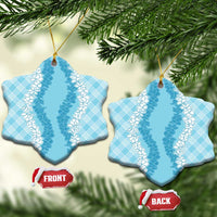 Hawaii Aloha Plumeria Lei Turquoise Palaka Ceramic Ornament - Polynesian Pride