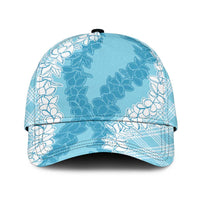 Hawaii Aloha Plumeria Lei Turquoise Palaka Classic Cap - Polynesian Pride