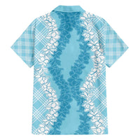 Hawaii Aloha Plumeria Lei Turquoise Palaka Hawaiian Shirt - Polynesian Pride