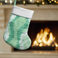 Hawaii Aloha Plumeria Lei Mint Palaka Christmas Stocking - Polynesian Pride