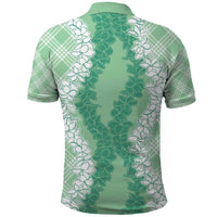 Hawaii Aloha Plumeria Lei Mint Palaka Polo Shirt - Polynesian Pride
