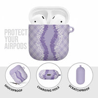 Hawaii Aloha Plumeria Lei Lavender Palaka AirPods Case - Polynesian Pride