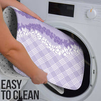 Hawaii Aloha Plumeria Lei Lavender Palaka Bathroom Set - Polynesian Pride